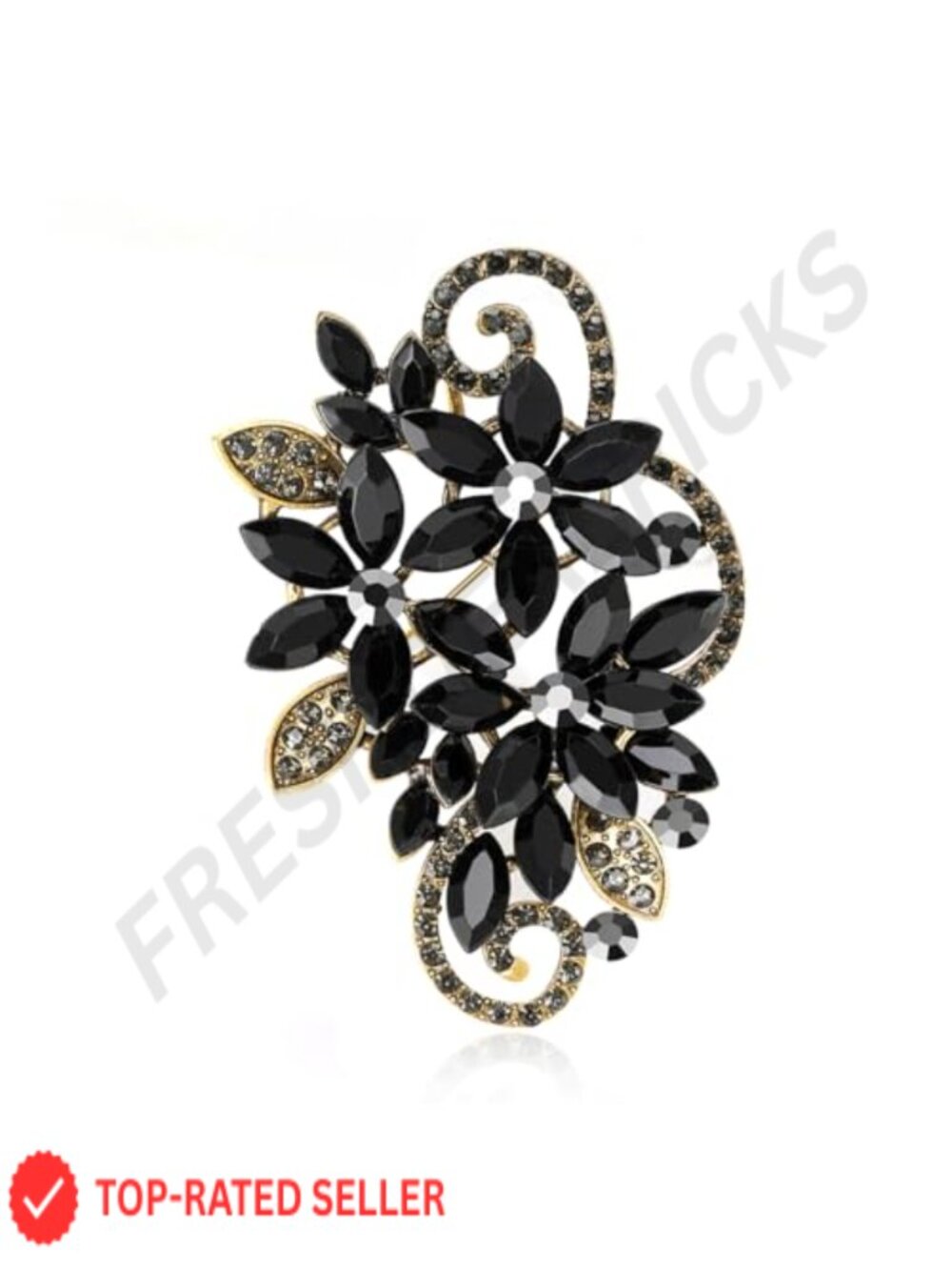Austrian Crystal Rhinestone Flower Brooch Pin Women